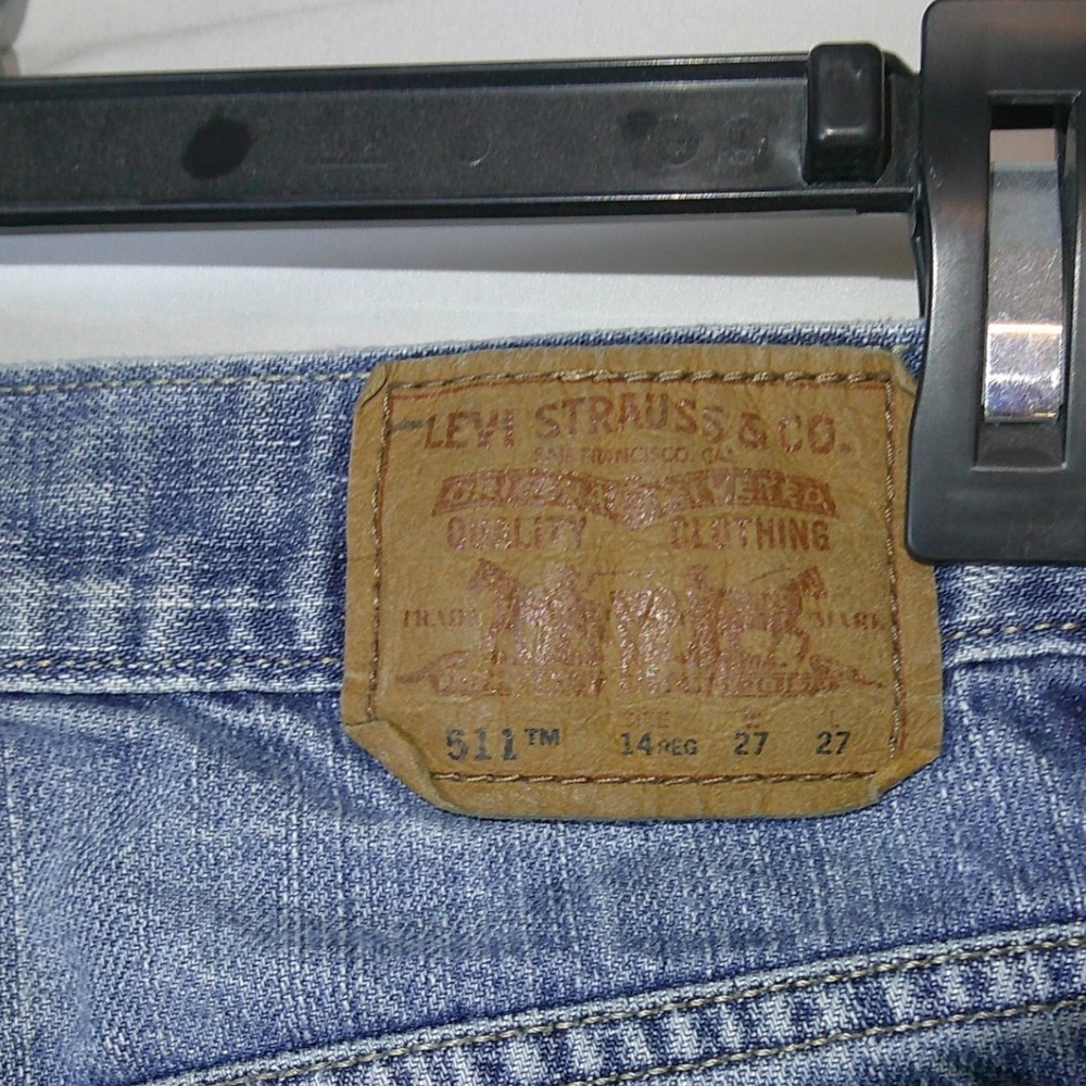 Levis 511 Skinny Jeans Boys Size 14 Regular Blue Medium Wash Denim 27x27 Pants - Picture 3 of 4